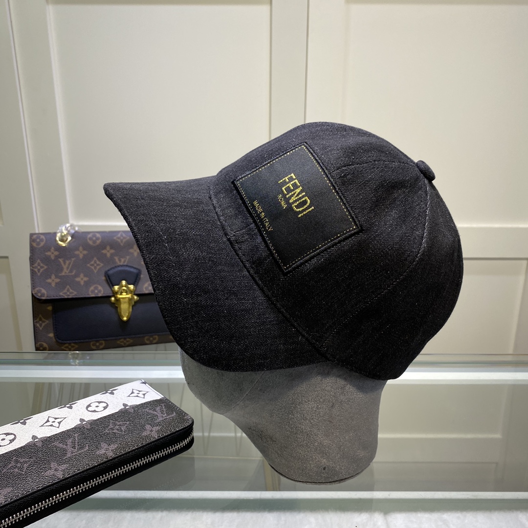 Fendi Denim Baseball Cap Black Fendi Cap