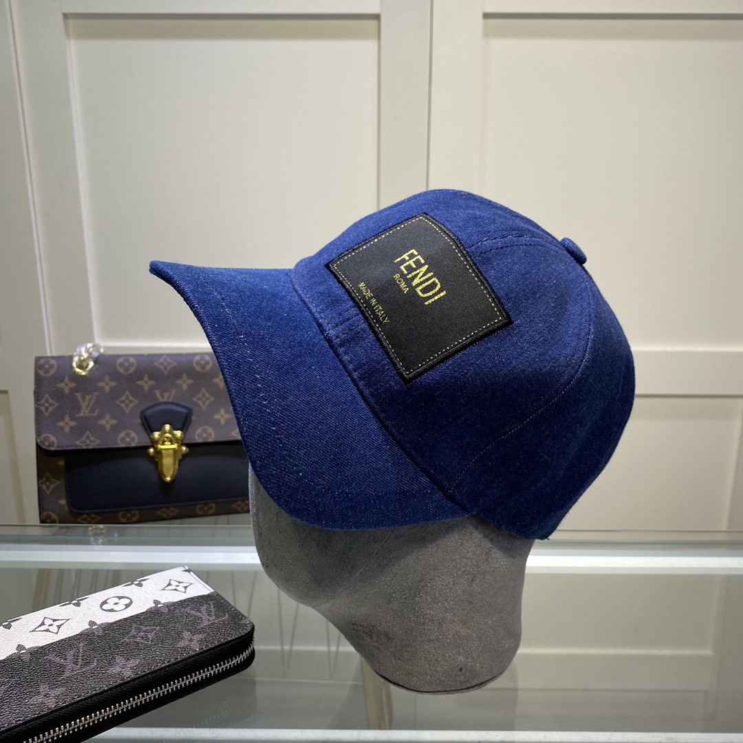 Fendi Denim Baseball Cap Blue Fendi Cap