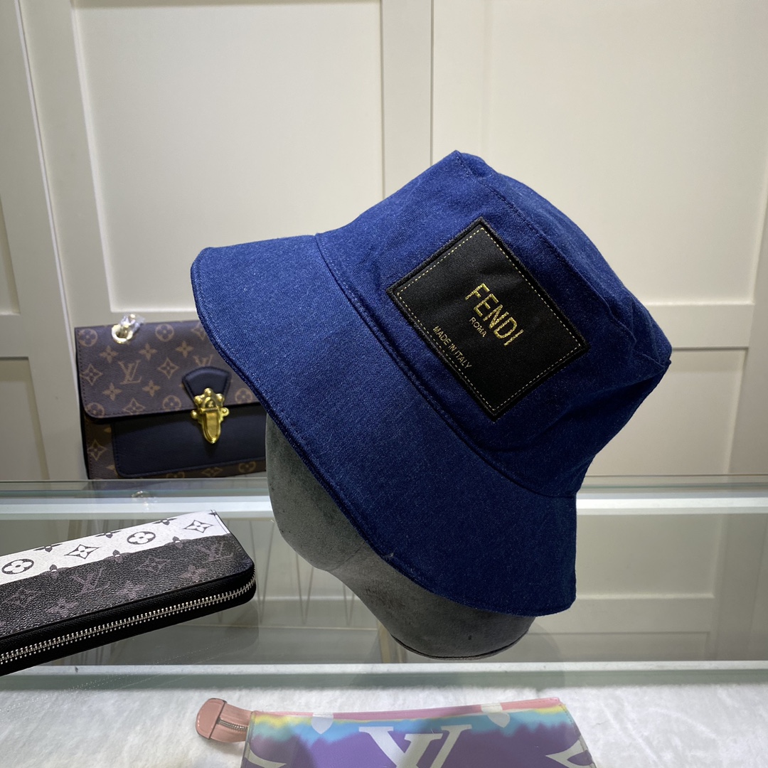 Fendi Denim Bucket Hat Blue Fendi Hat