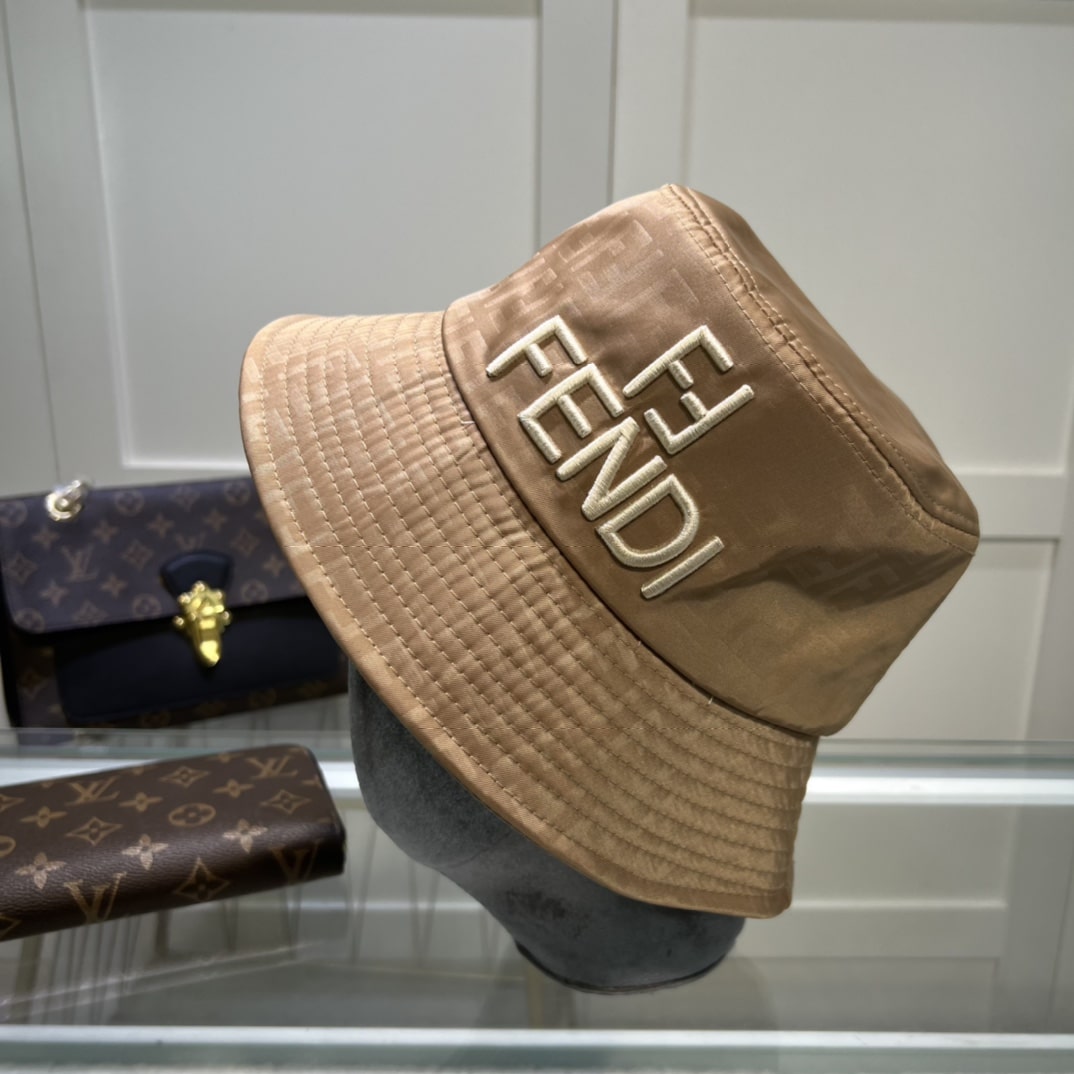 Fendi Denim Bucket Hat Brown Fendi Hat