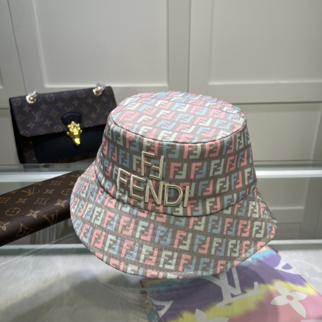 Fendi Denim Bucket Hat Multicolor Fendi Hat