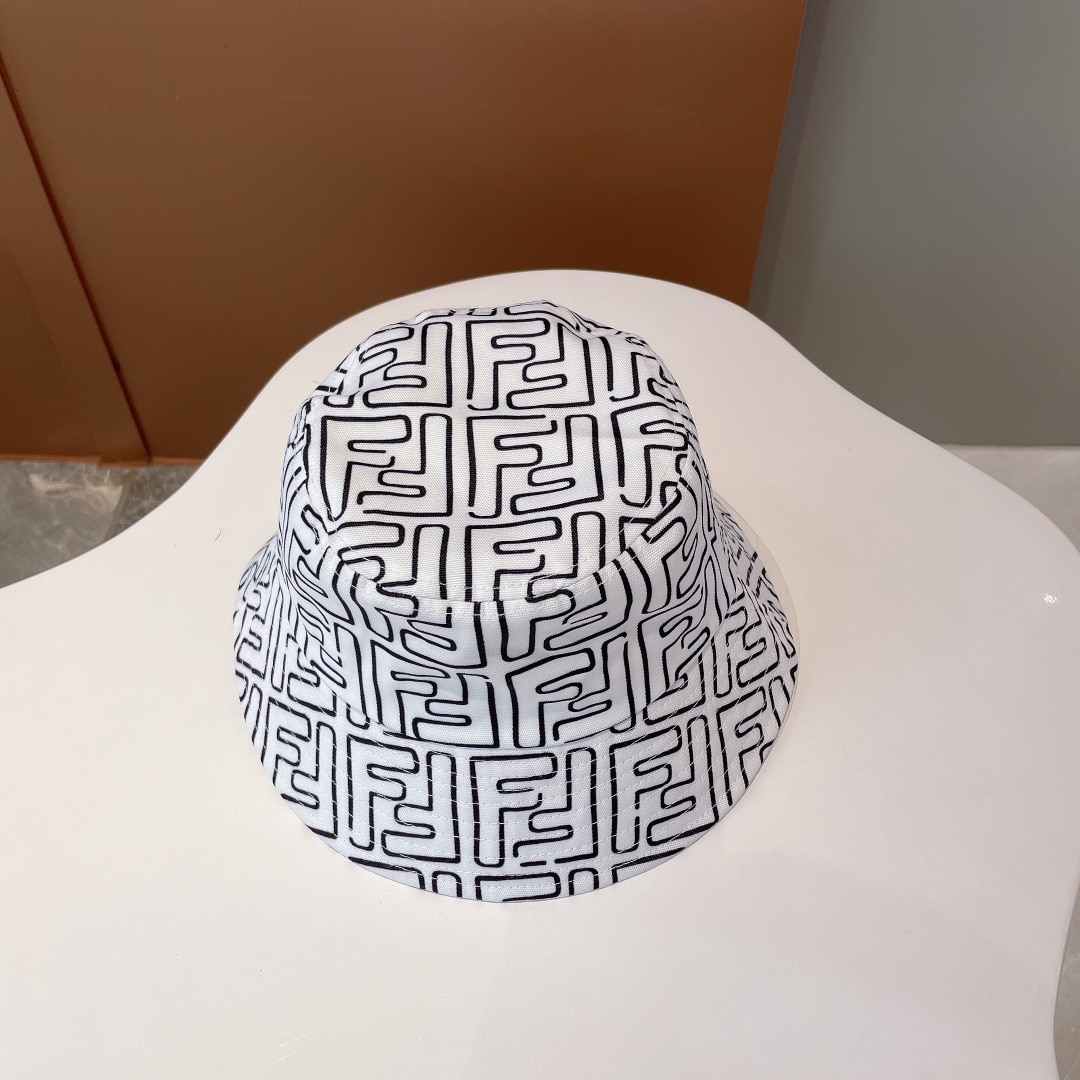 Fendi Denim Bucket Hat White Fendi Hat