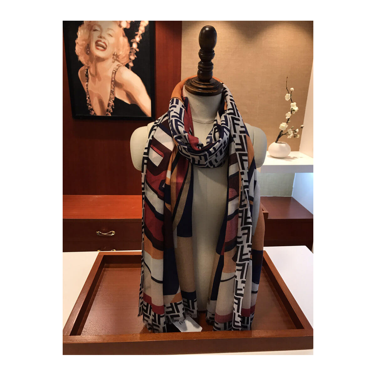 Fendi Multicolor Cashmere Scarf 246A