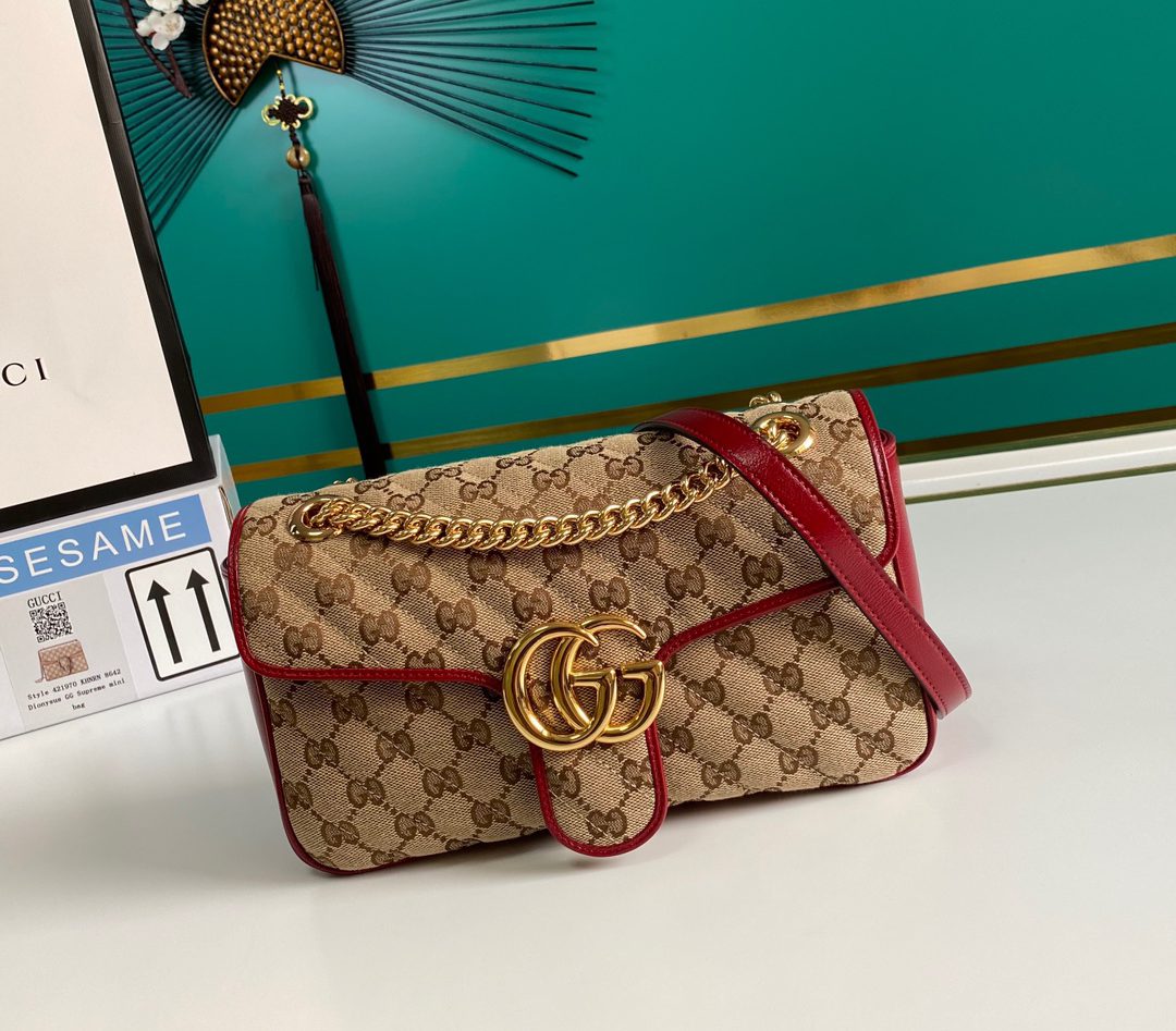 Gucci Beige Marmont Crossbody Bag 26cm – Fapert