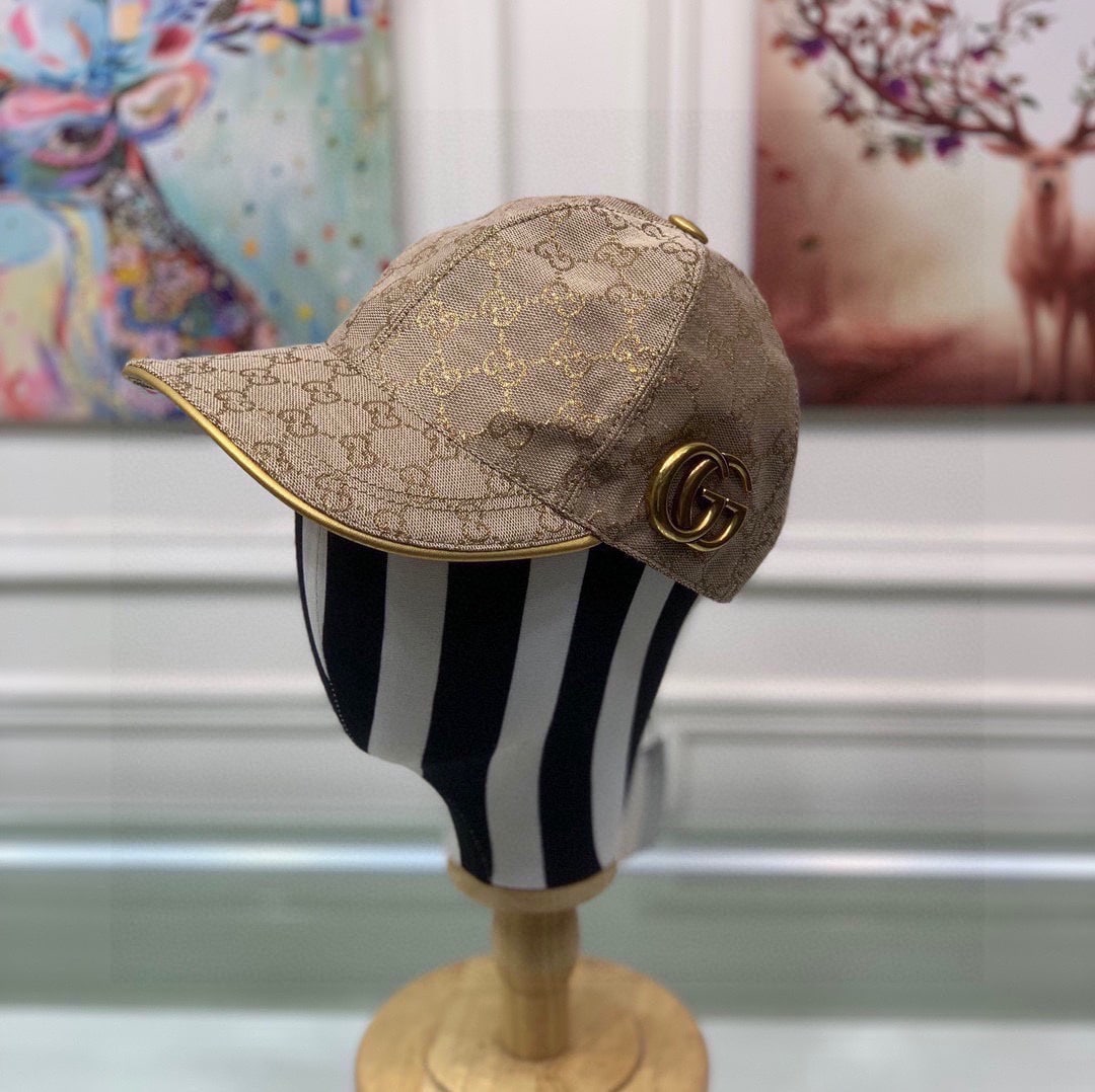 Gucci Canvas Baseball Hat Beige GG Hat