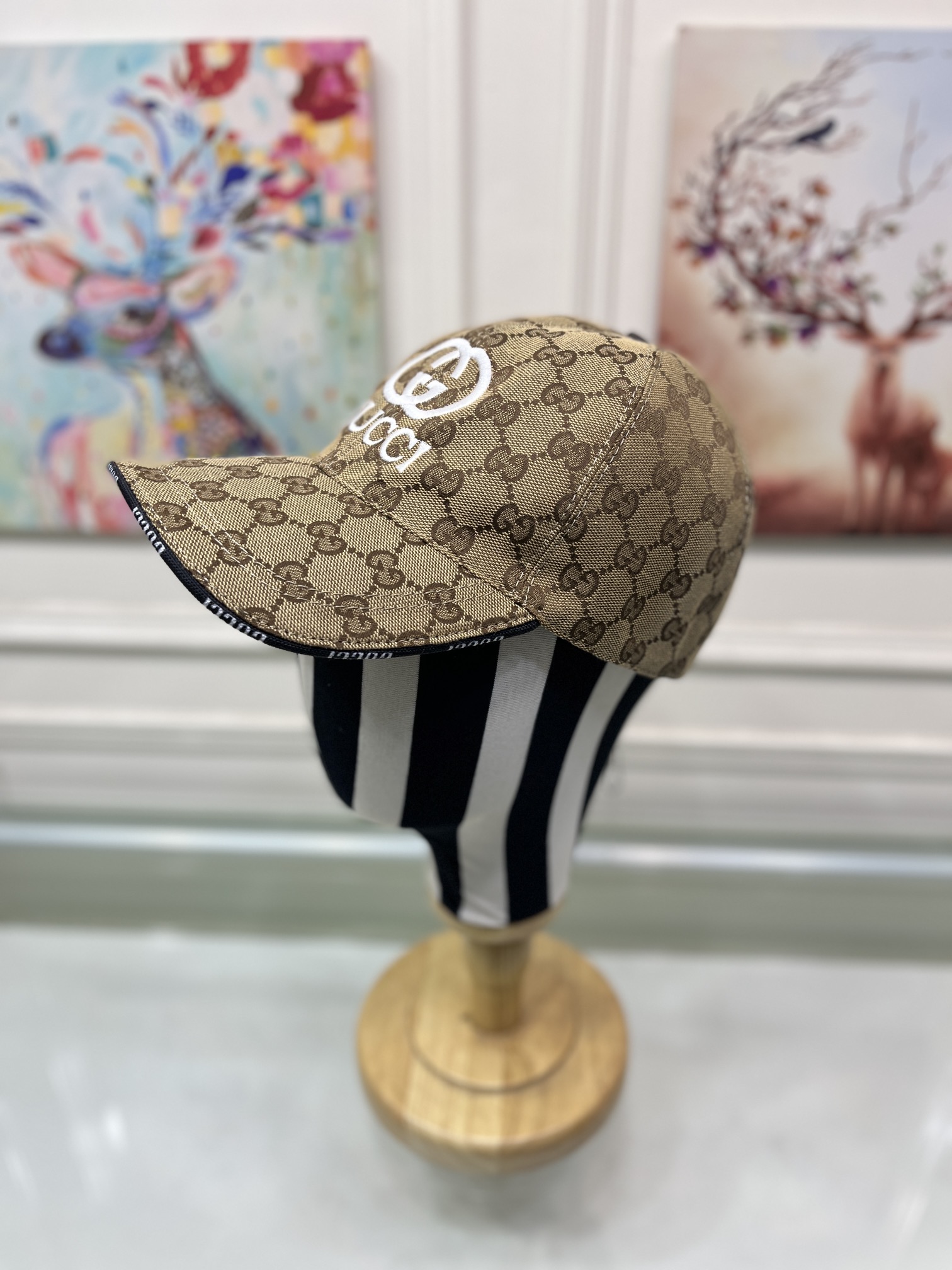 Gucci Canvas Baseball Hat Brown GG Hat