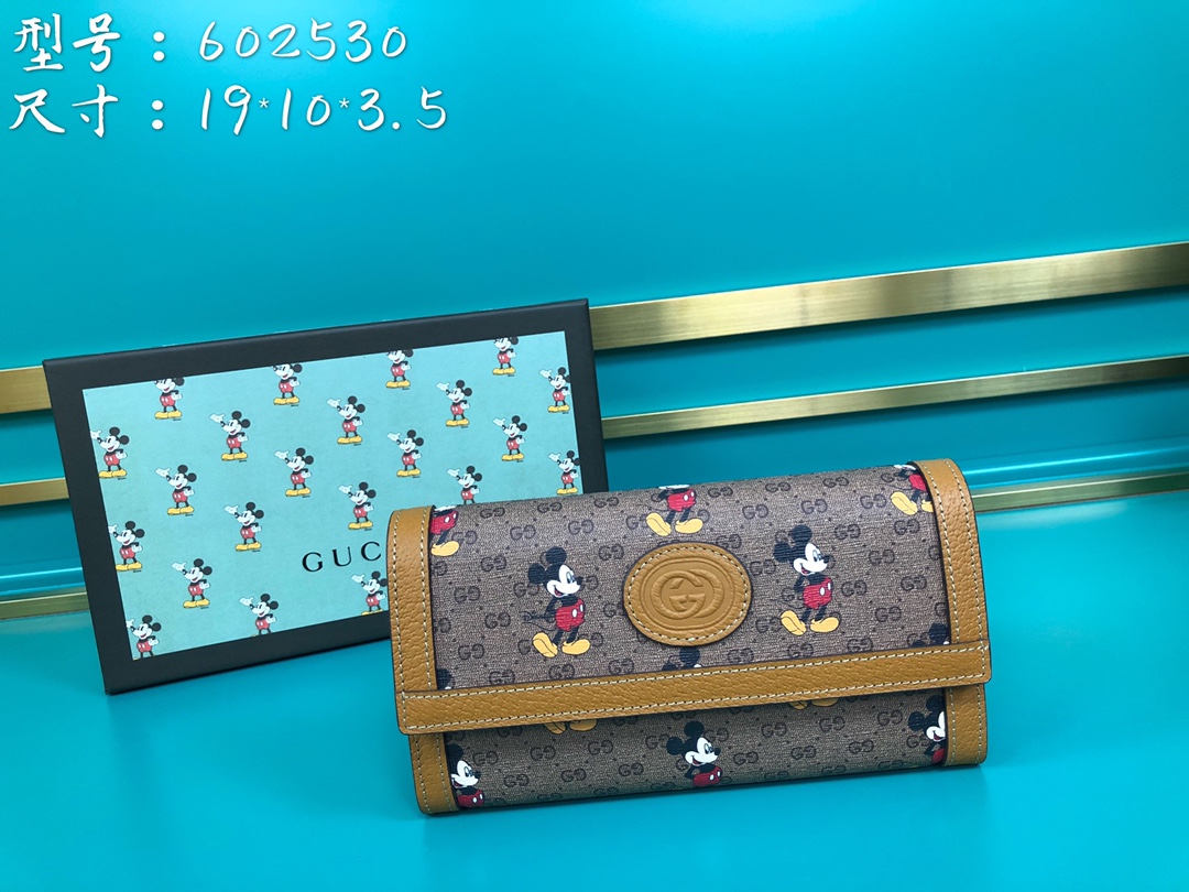 Gucci Disney Beige Zip Around Wallet 19cm – Fapert