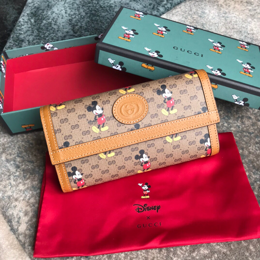 Gucci Disney Orange Zip Around Wallet 19cm – Fapert