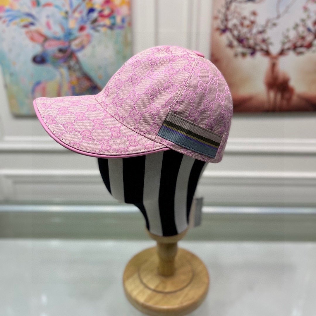 Gucci GG Canvas Baseball Cap Pink