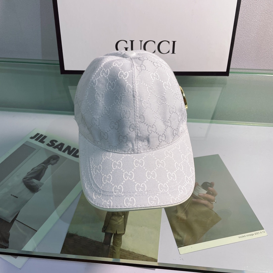 Gucci GG Canvas Baseball Cap White