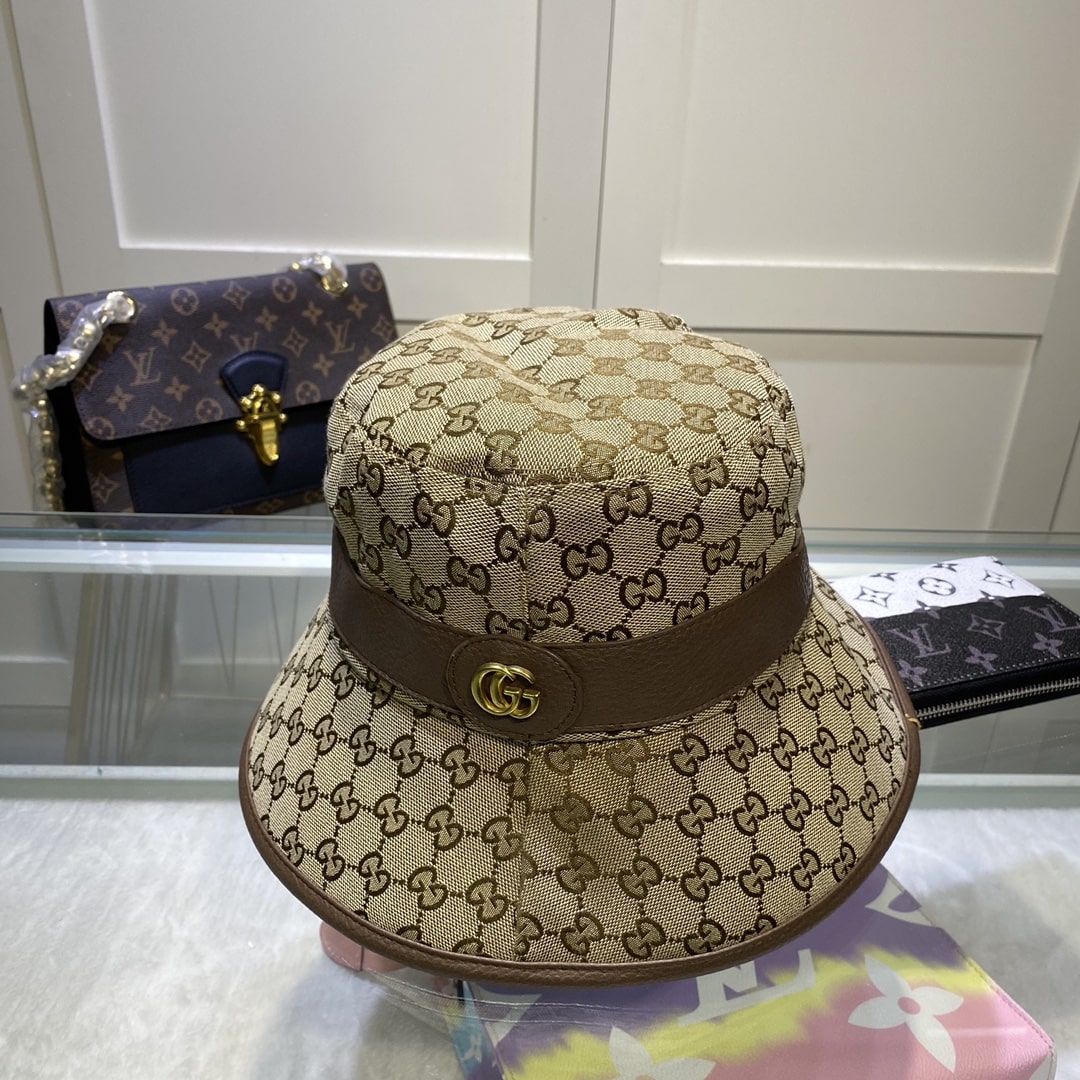 Gucci GG Canvas Bucket Hat Brown