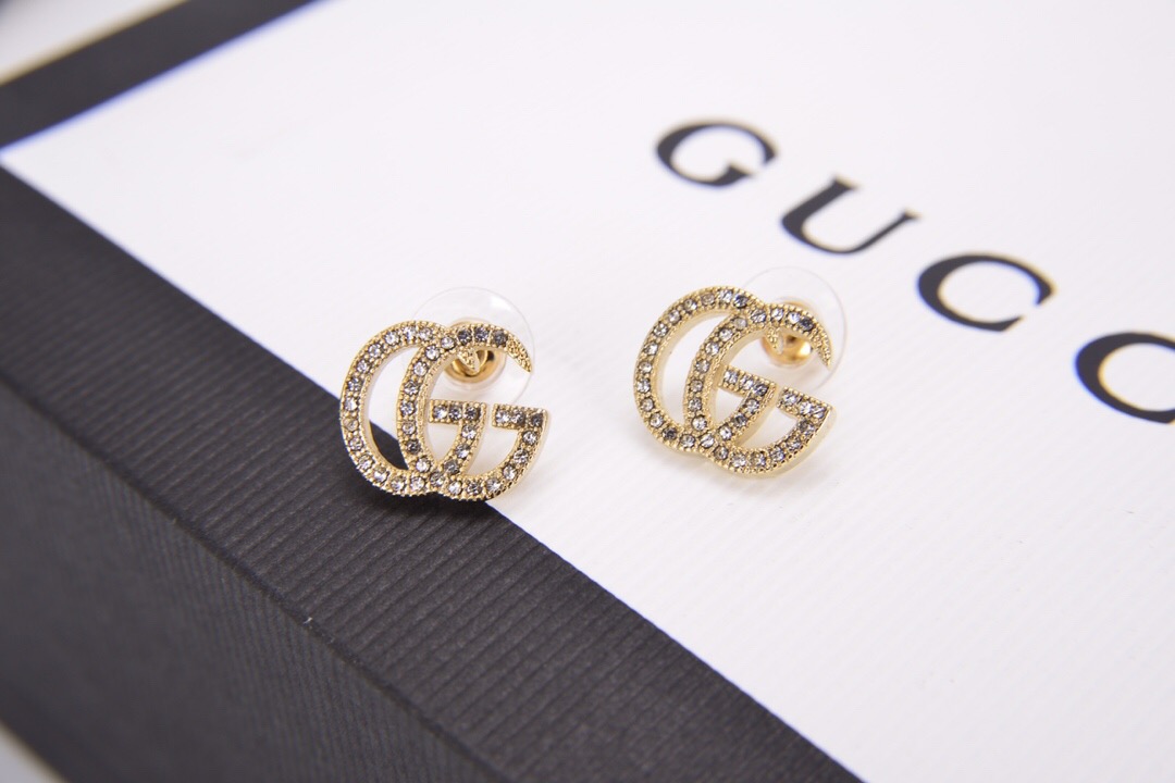 Gucci GG Diamond Paved Earrings