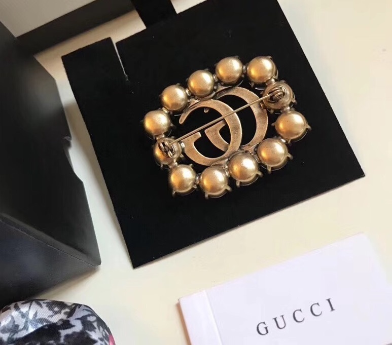 Gucci GG Gold Brooch