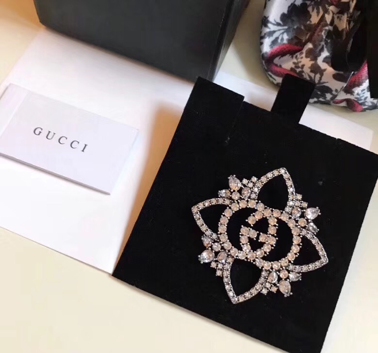 Gucci GG logo Brooch