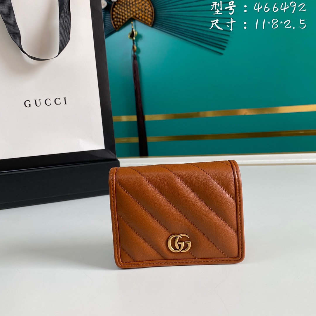 Gucci Marmont Card Case Brown Wallet 11cm – Fapert