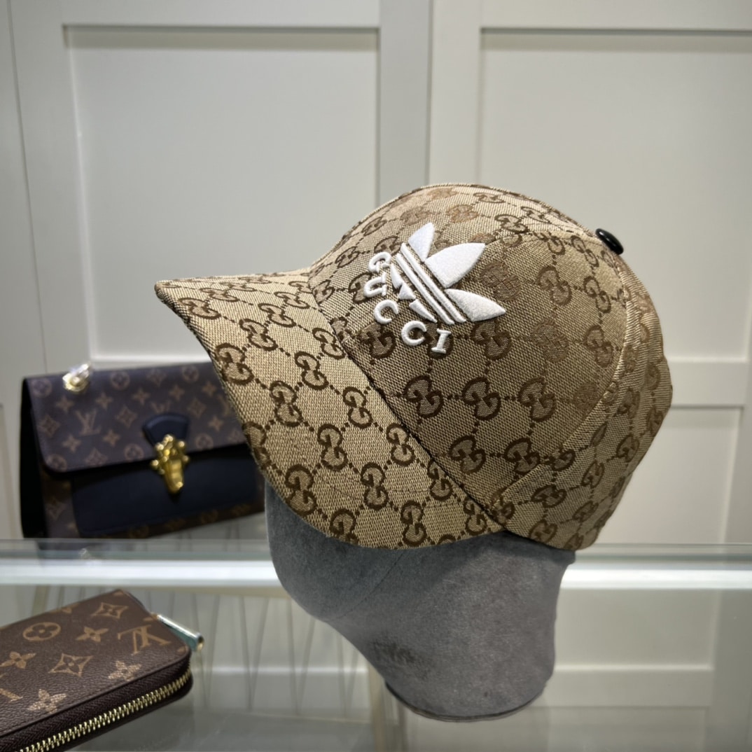 Gucci x Adidas Baseball Hat Beige GG Hat