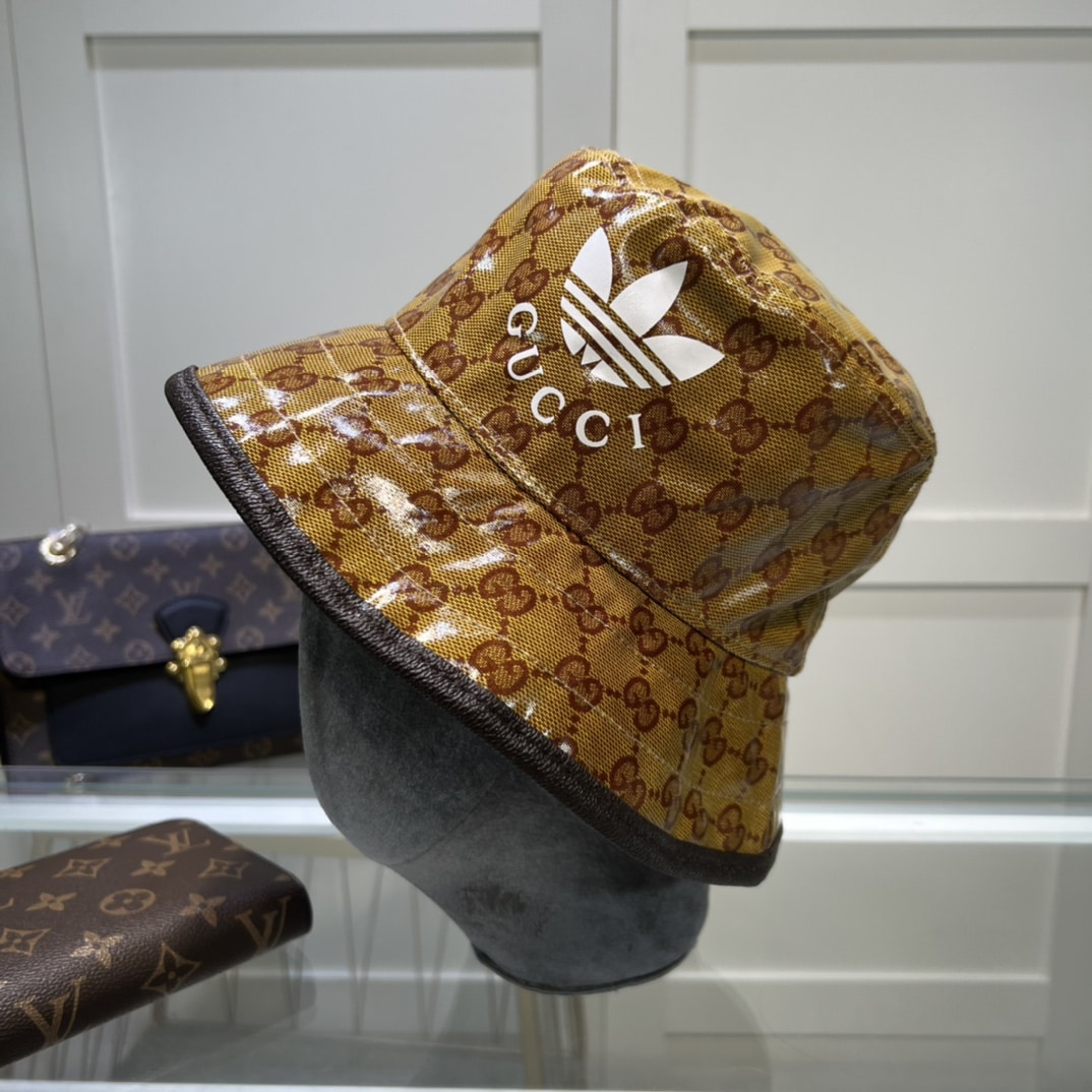 Gucci x Adidas Bucket Hat Brown GG Hat ?696484 4HAP2 7164