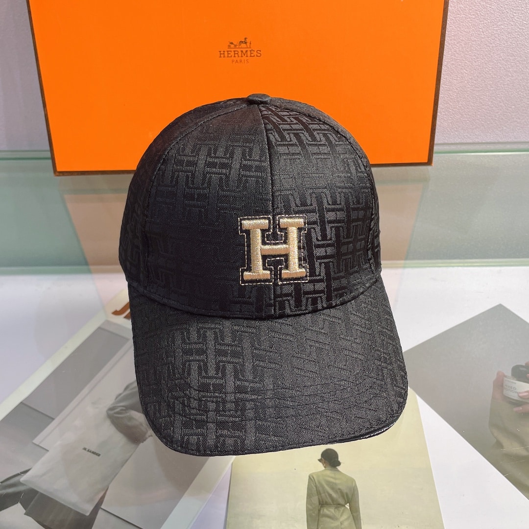 Hermes Davis H Primavera Cap Black Hermes Cap