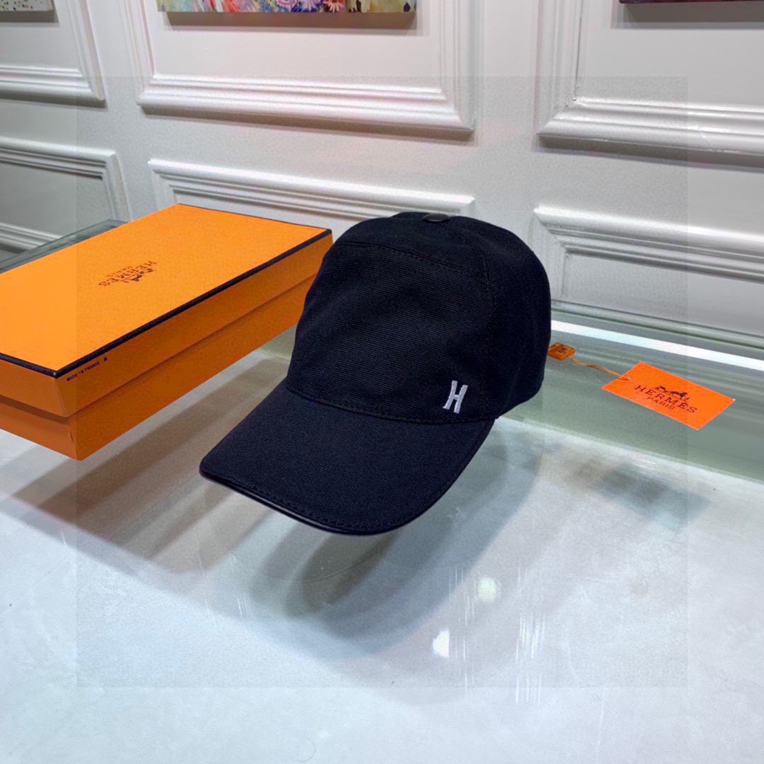 Hermes Davis H Primavera Cap Black Hermes Cap