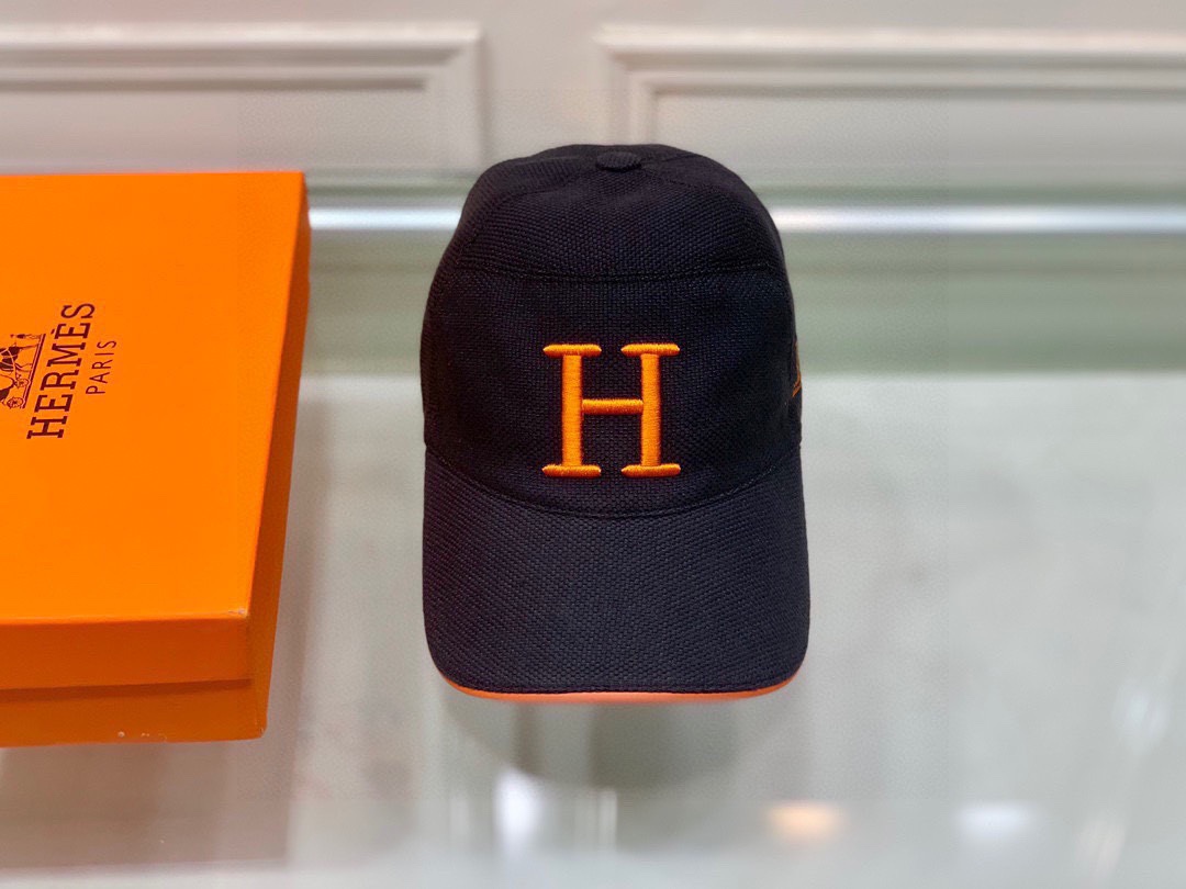 Hermes Davis H Primavera Cap Black Hermes Cap