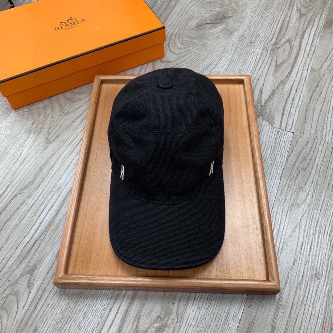 Hermes Davis H Primavera Cap Black Hermes Cap