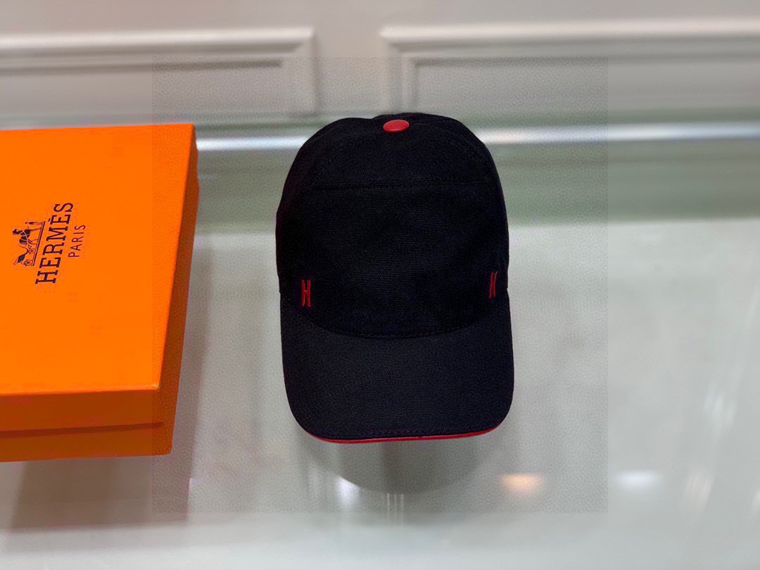 Hermes Davis H Primavera Cap Black Hermes Cap