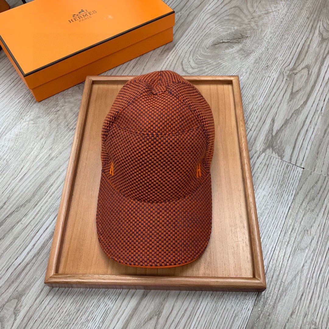 Hermes Davis H Primavera Cap Caro Brown Hermes Cap