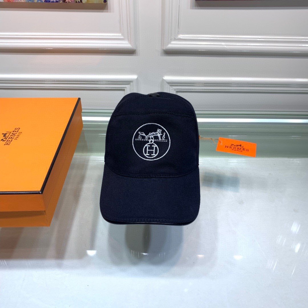 Hermes Davis H Primavera Cap Dark Blue Hermes Cap