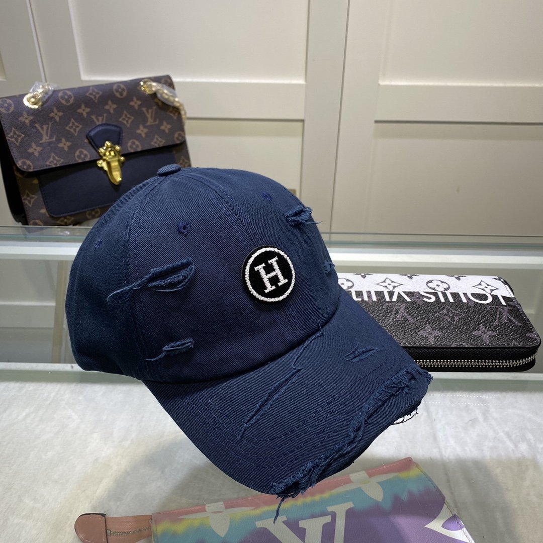 Hermes Davis H Primavera Cap Dark Blue Hermes Cap