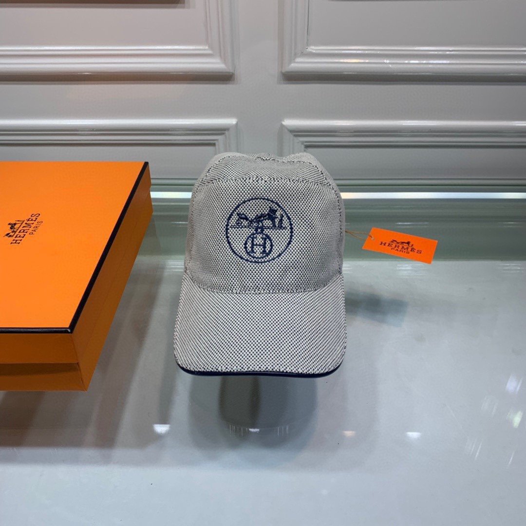 Hermes Davis H Primavera Cap Grey Hermes Cap