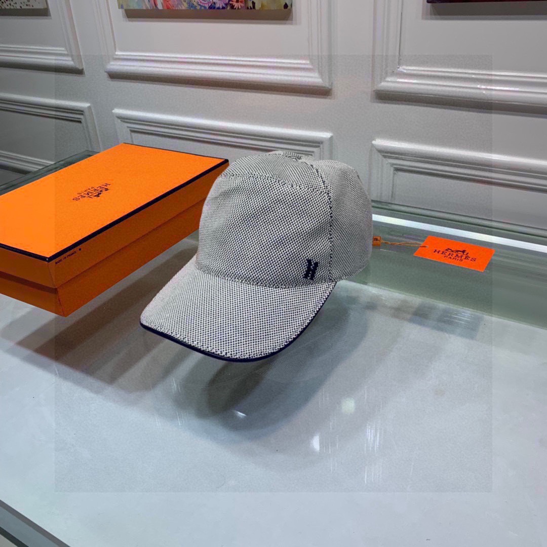 Hermes Davis H Primavera Cap Grey Hermes Cap