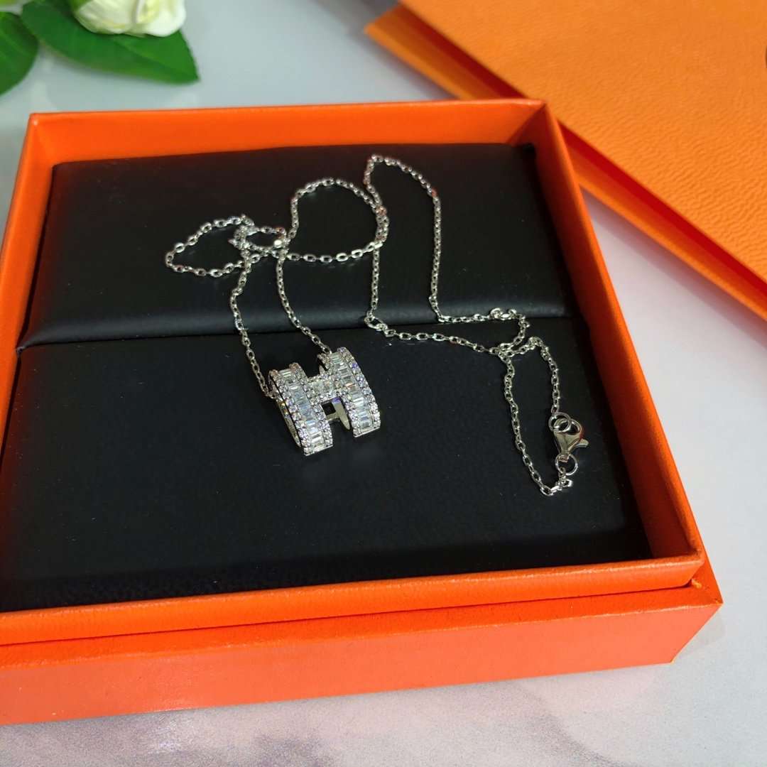 Hermes H Necklace Diamond