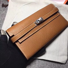 Hermes Kelly Wallet 20cm Brown – Fapert