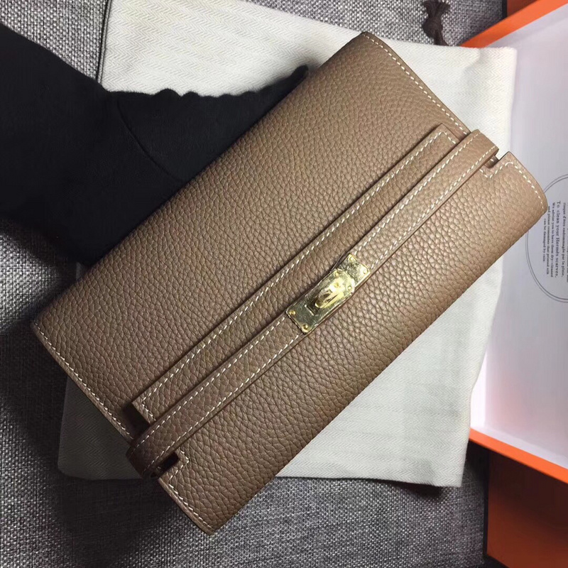 Hermes Kelly Wallet 20cm Gold – Fapert