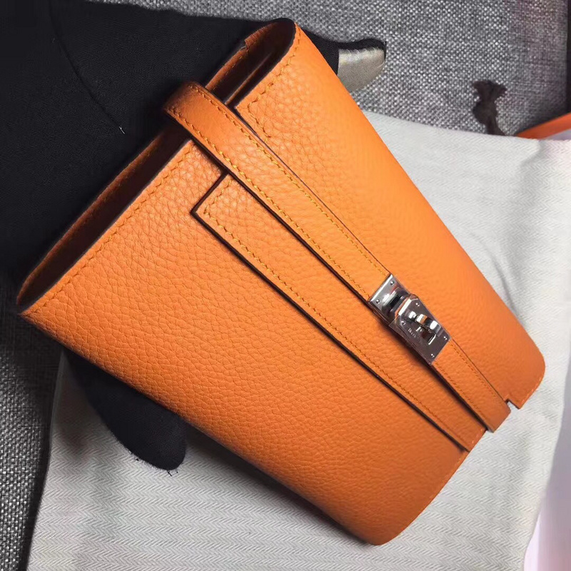 Hermes Kelly Wallet 20cm Orange – Fapert