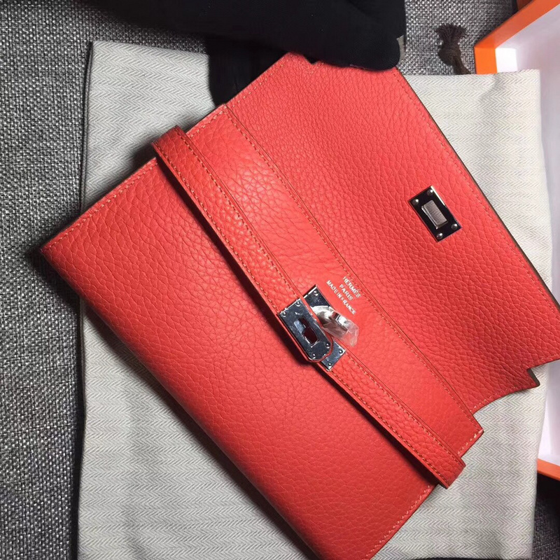 Hermes Kelly Wallet 20cm Orange – Fapert