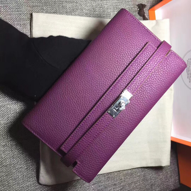 Hermes Kelly Wallet 20cm Purple – Fapert