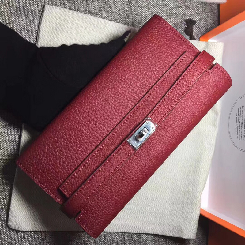 Hermes Kelly Wallet 20cm Red – Fapert