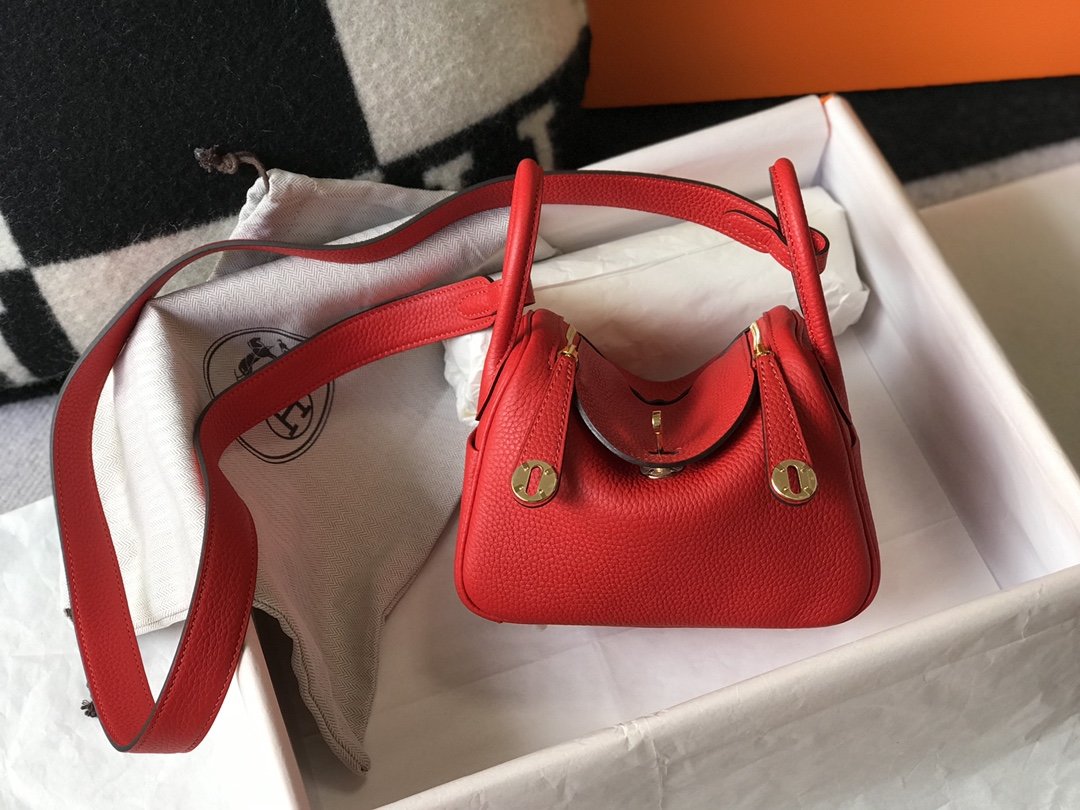 Hermes Mini Lindy 19cm Red – Fapert