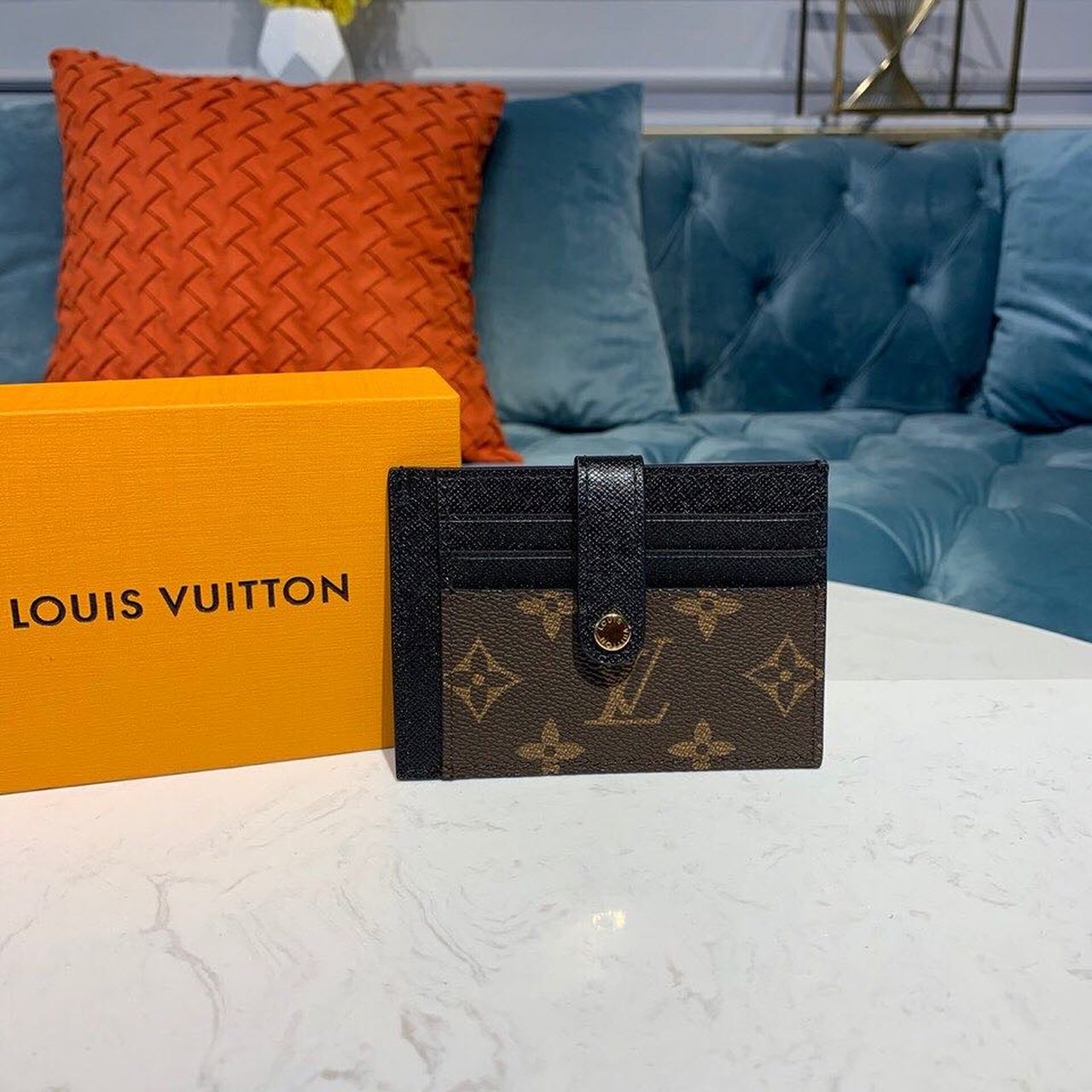 Louis Vuitton Button Multi Card Holder Monogram Canvas Black For Women, Women Wallet LV – Fapert