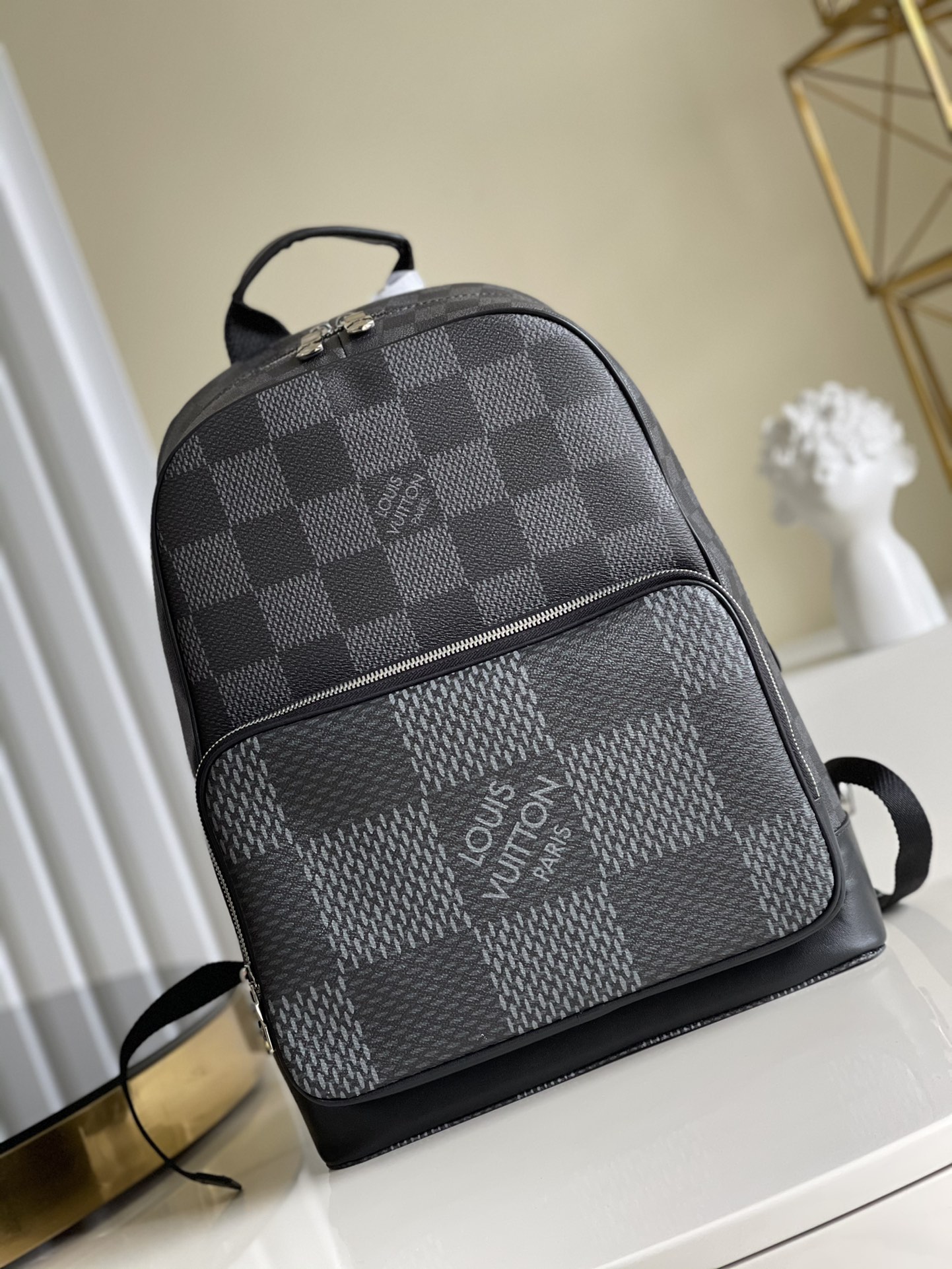 Louis Vuitton Campus Backpack Damier Graphite 3D Canvas Grey For Men, Men’s Bags 39cm LV N50009 – Fapert