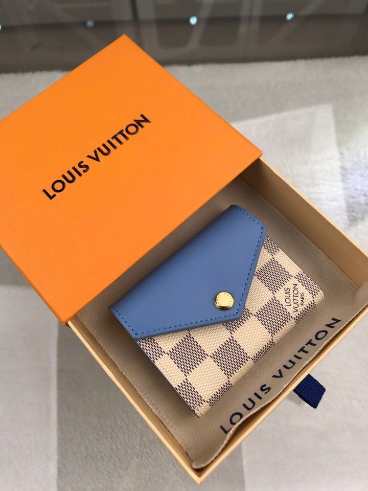 Louis Vuitton Damier Wallet 10cm Blue – Fapert