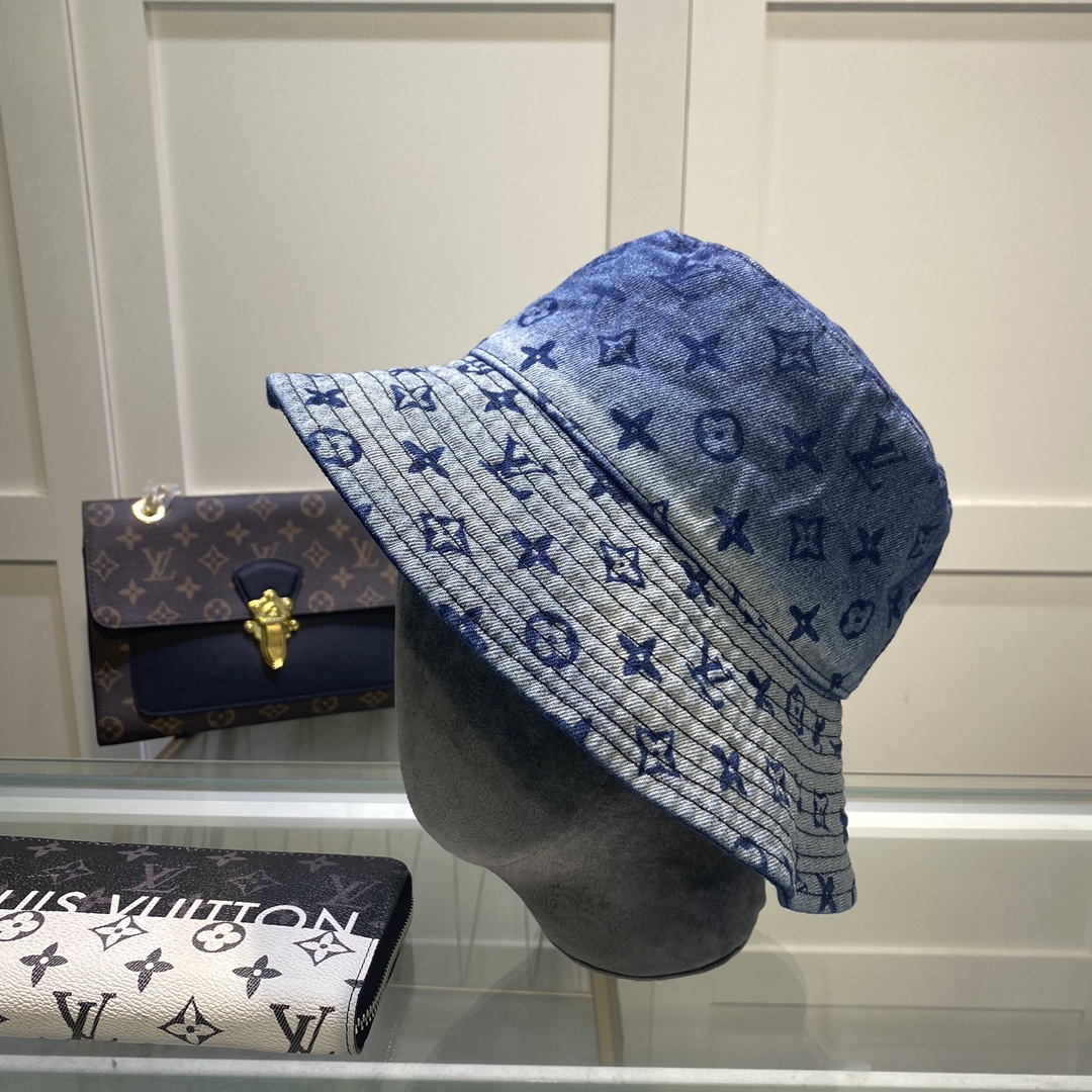 Louis Vuitton Illusion Denim Monogram Bucket Hat Blue LV Hat