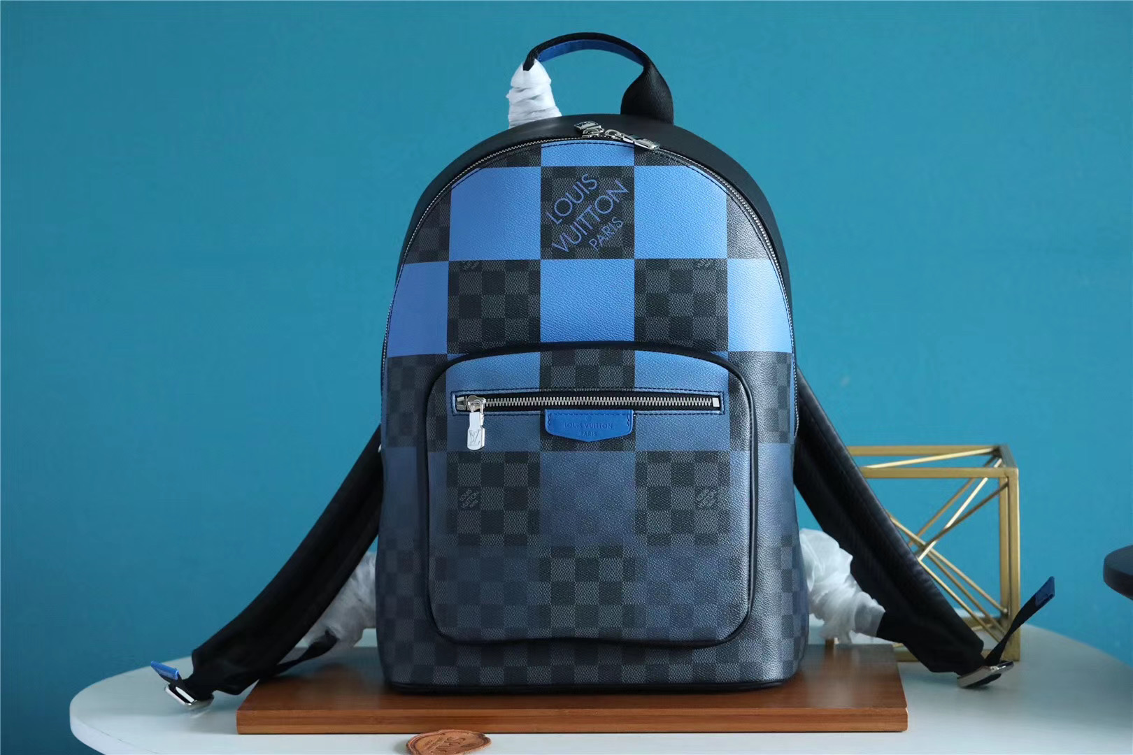 Louis Vuitton Josh Backpack Damier Graphite Giant Blue For Men, Men’s Bags 40cm LV N40402 – Fapert