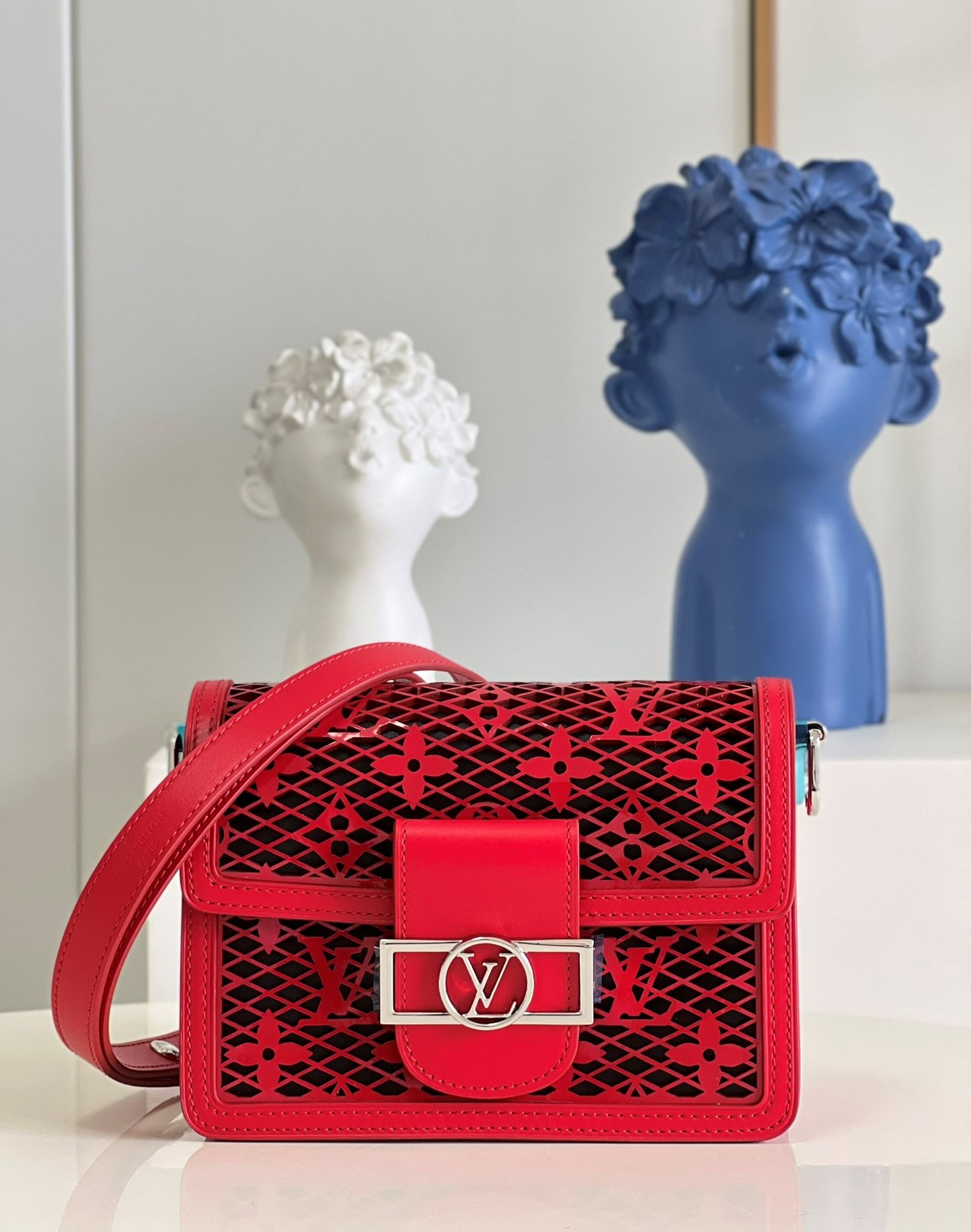 Louis Vuitton Limited Dauphine MM Bags By Nicolas Ghesquire With Monogram Lace Red For Women 25cm LV – Fapert