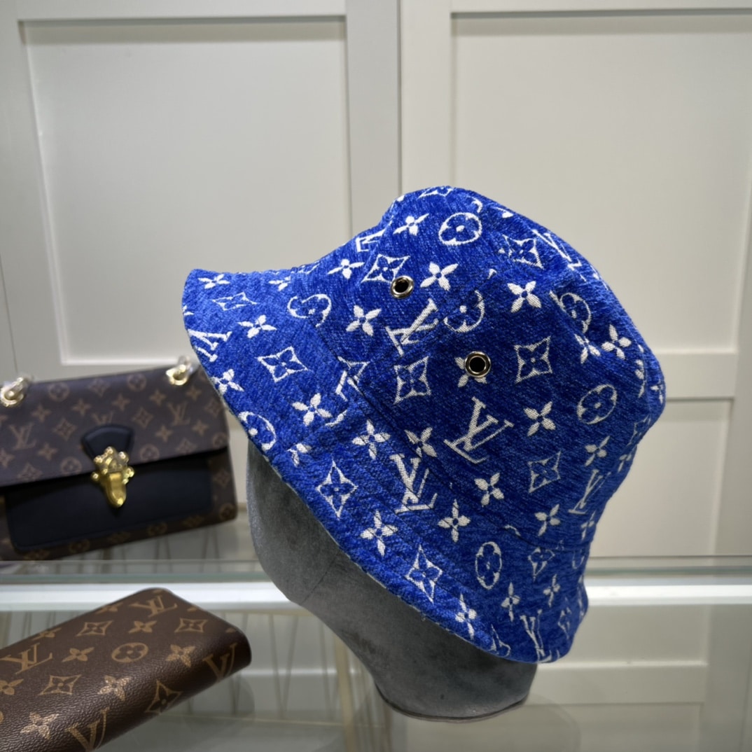 Louis Vuitton Match Bucket Hat Blue LV Cap