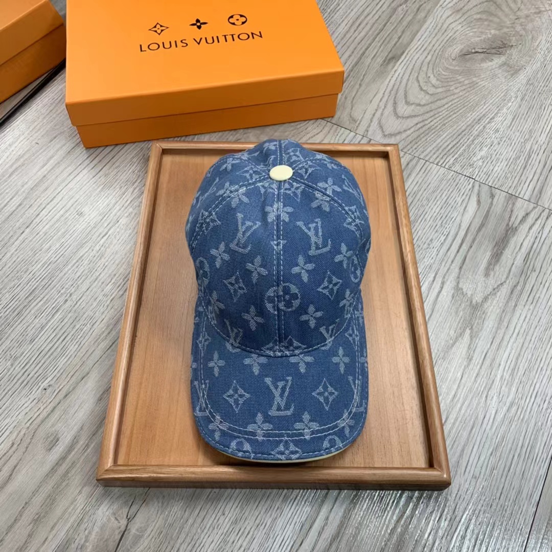 Louis Vuitton Monogram Baseball Cap Blue LV Cap