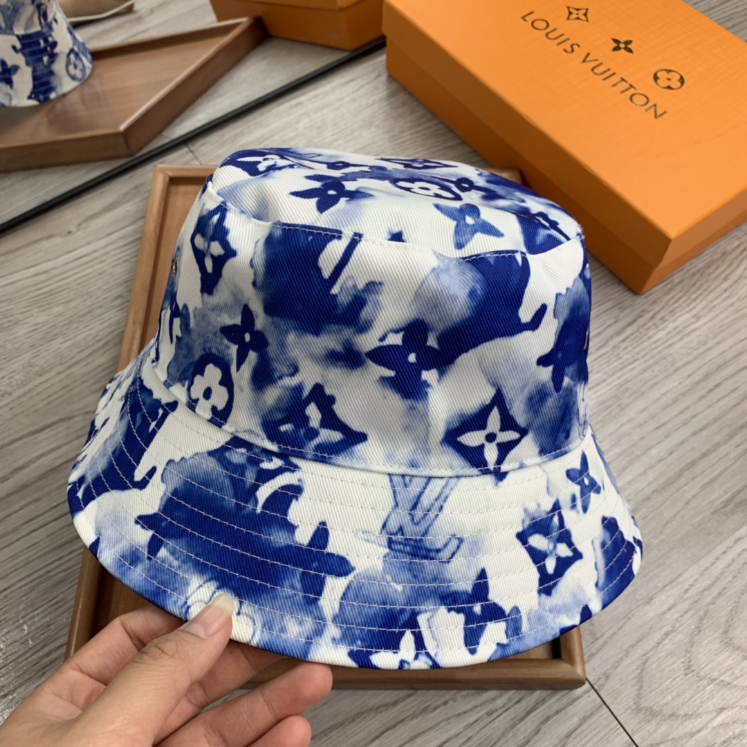 Louis Vuitton Monogram Bucket Hat Blue Watercolor LV Hat