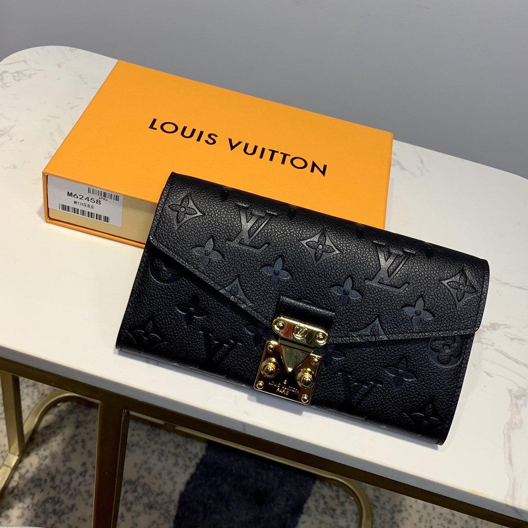 Louis Vuitton Monogram Empreinte Pochette Metis Wallet 19cm Black – Fapert