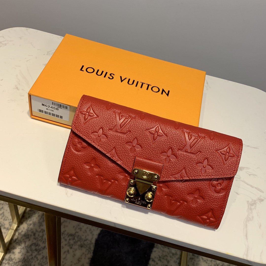 Louis Vuitton Monogram Empreinte Pochette Metis Wallet 19cm Red – Fapert